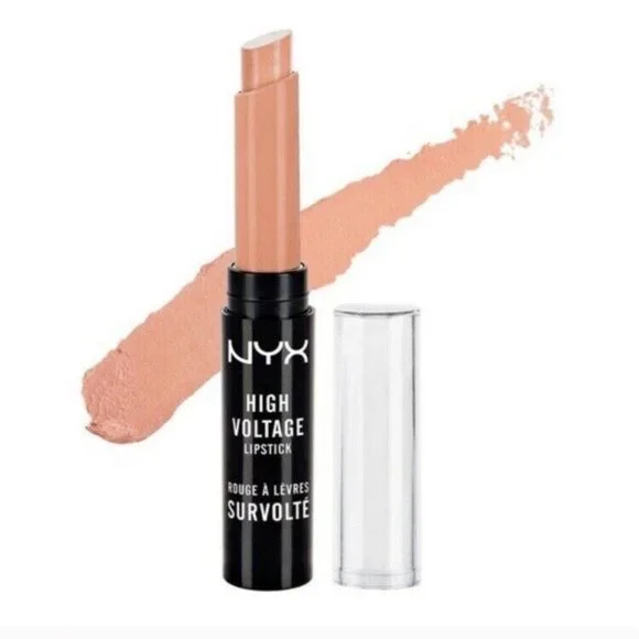 2 Pk NYX High Voltage Lipstick Creamy Shiny Neutral Peach Tan-Gerine New/Sealed - Picture 2 of 5